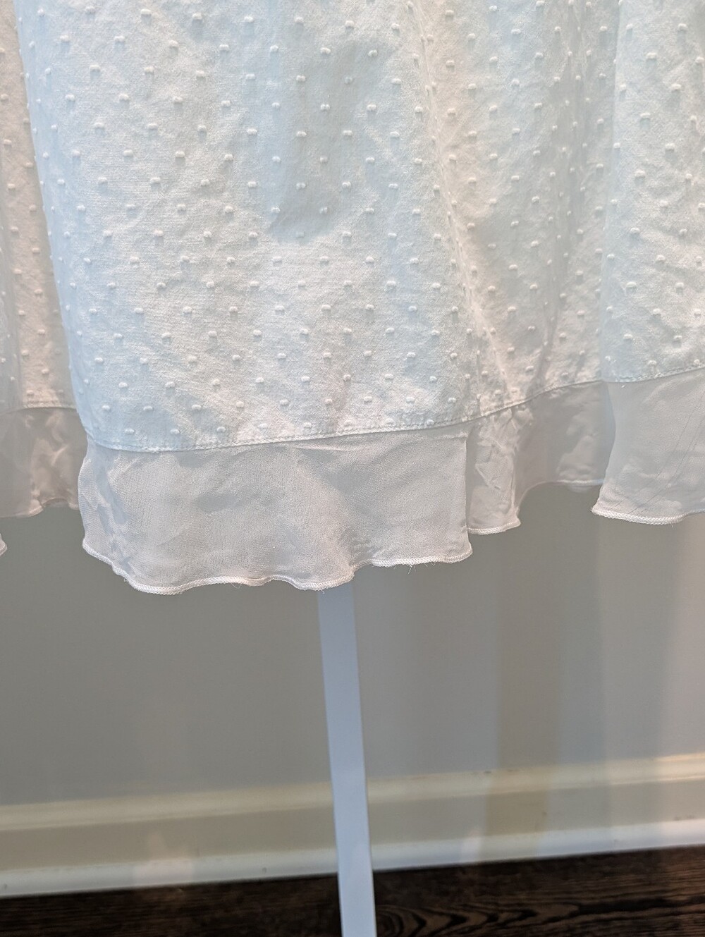 VTG Eileen West Nightgown Nap Dress Traditional Swiss Dot Ruffle Cottagecore S - Picture 4 of 9